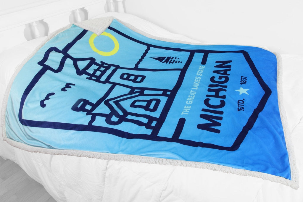 Blanket - Michigan Lighthouse by Detroit Shirt Company