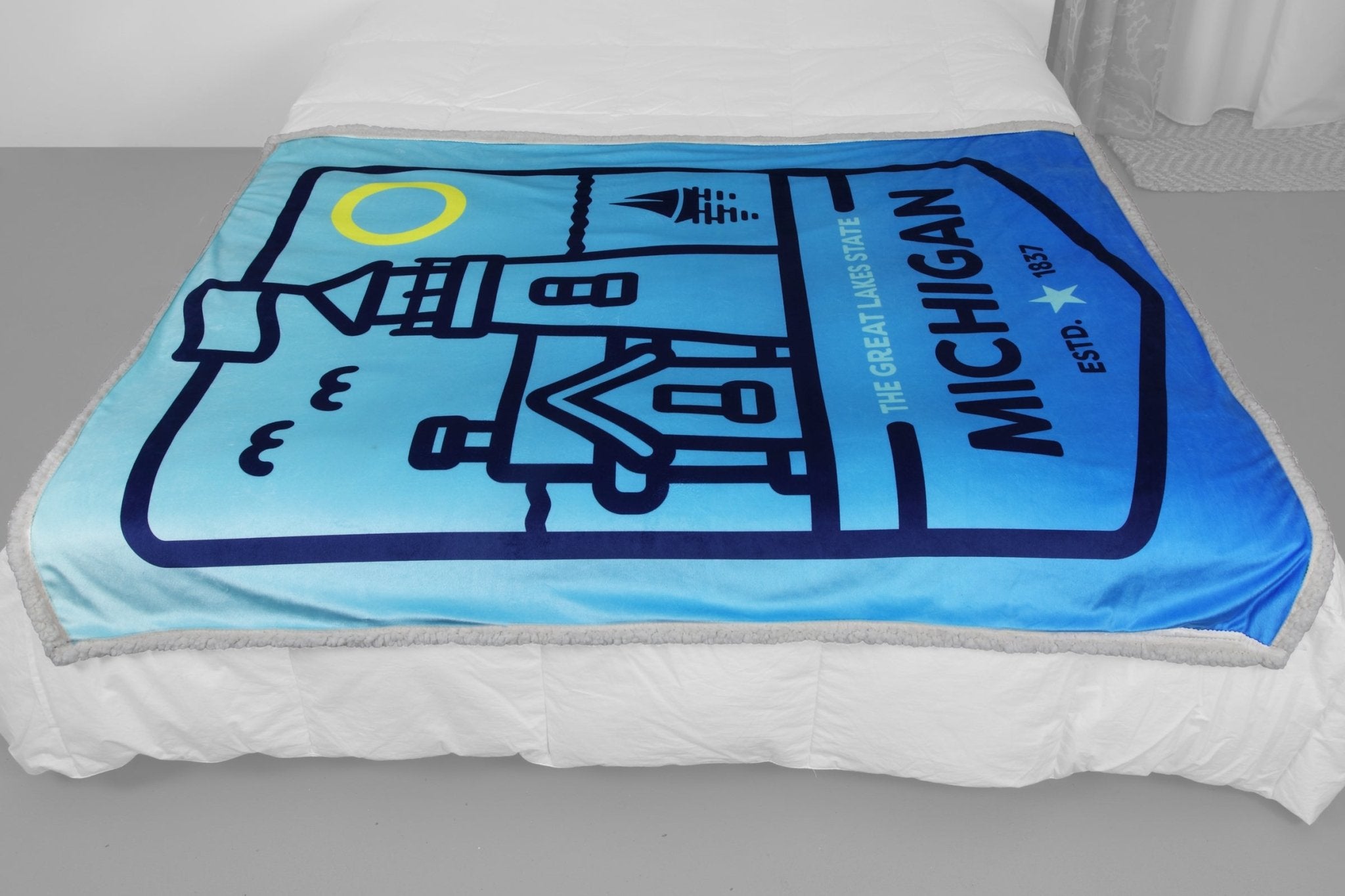 Blanket - Michigan Lighthouse by Detroit Shirt Company