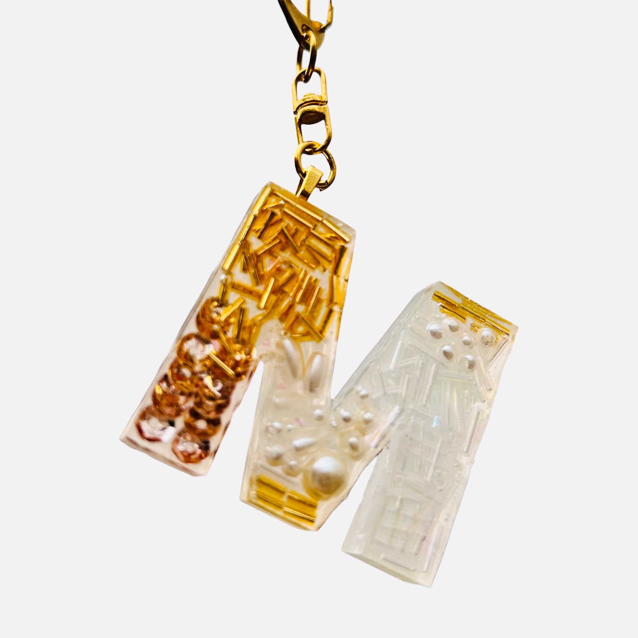 Beaded Key Chain Initial, personalized gift, Mother’s Day gift, bag charm by West Cove