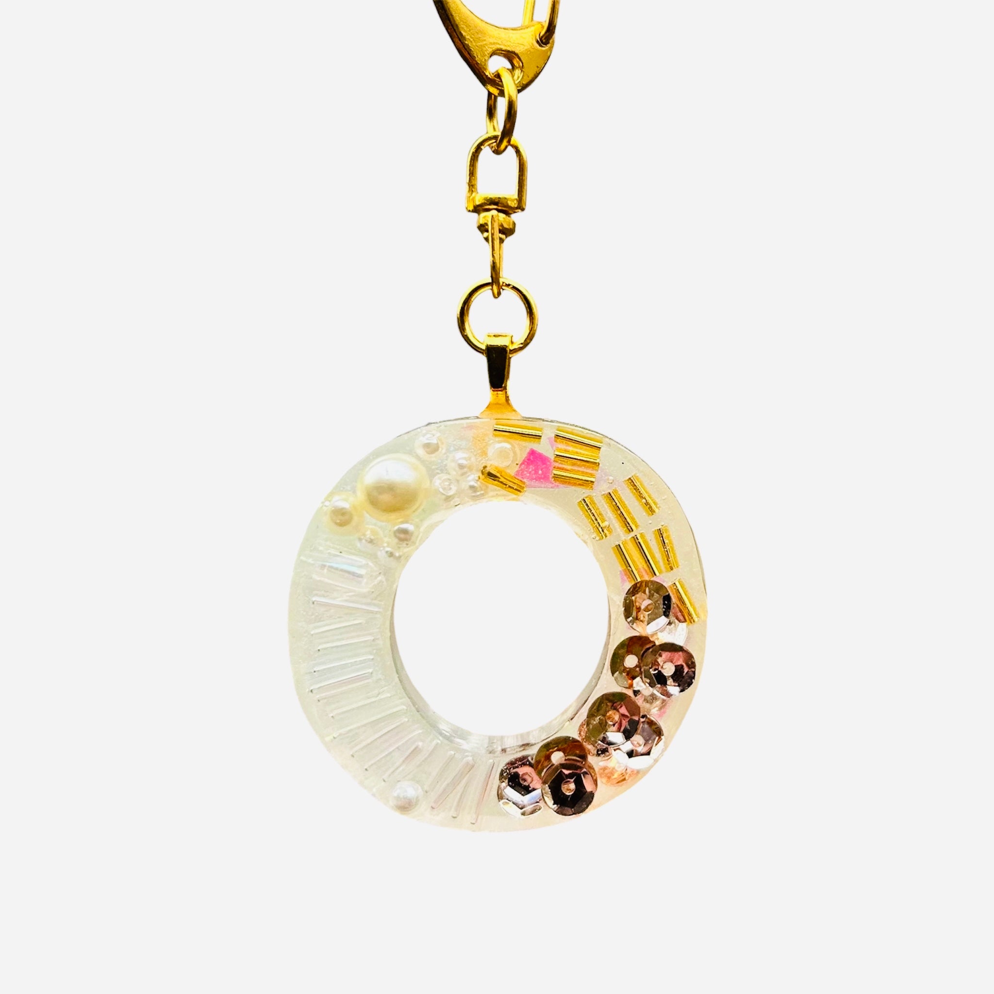 Beaded Key Chain Initial, personalized gift, Mother’s Day gift, bag charm by West Cove