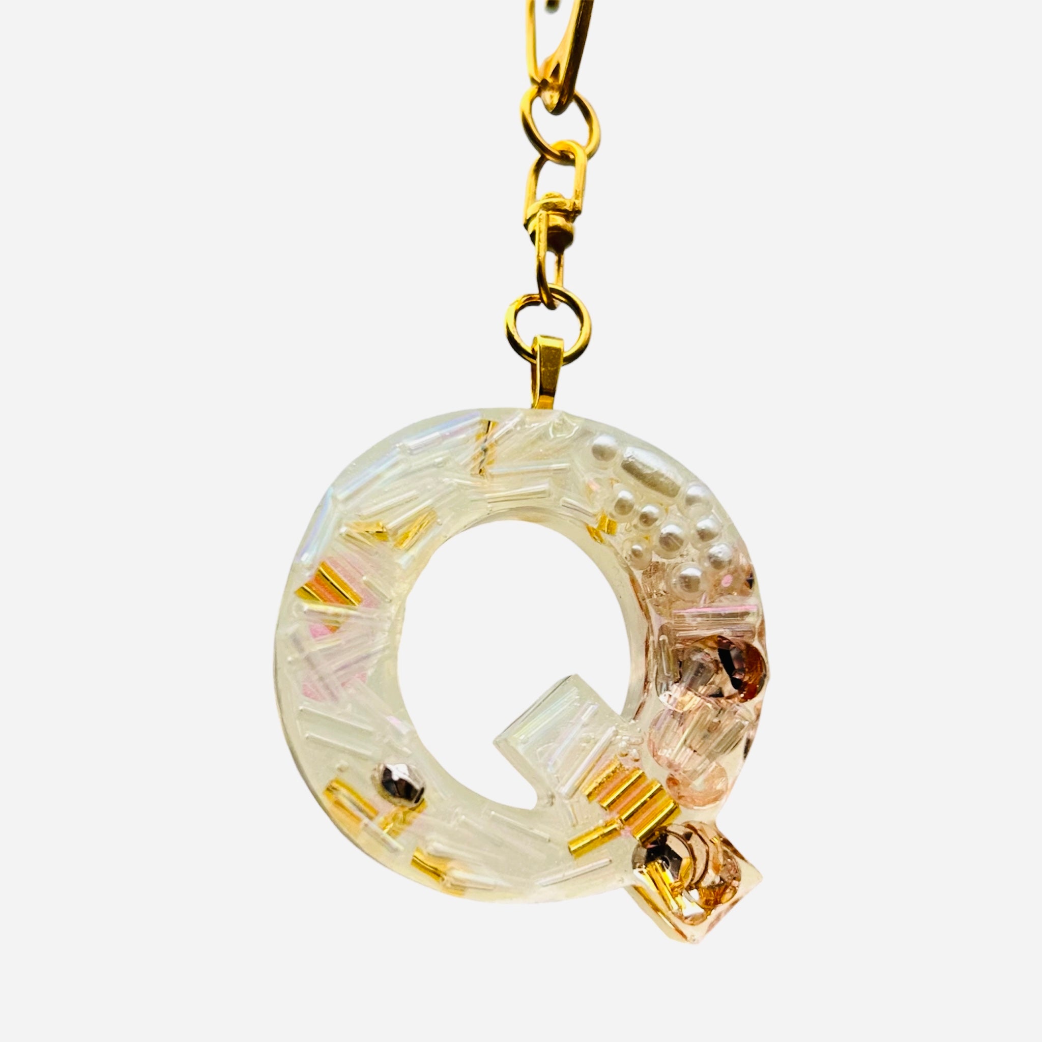 Beaded Key Chain Initial, personalized gift, Mother’s Day gift, bag charm by West Cove