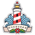 Sticker - Michigan Lighthouse Tattoo by Detroit Shirt Company