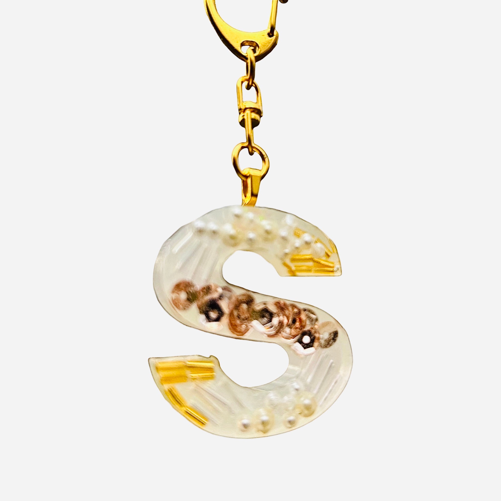 Beaded Key Chain Initial, personalized gift, Mother’s Day gift, bag charm by West Cove