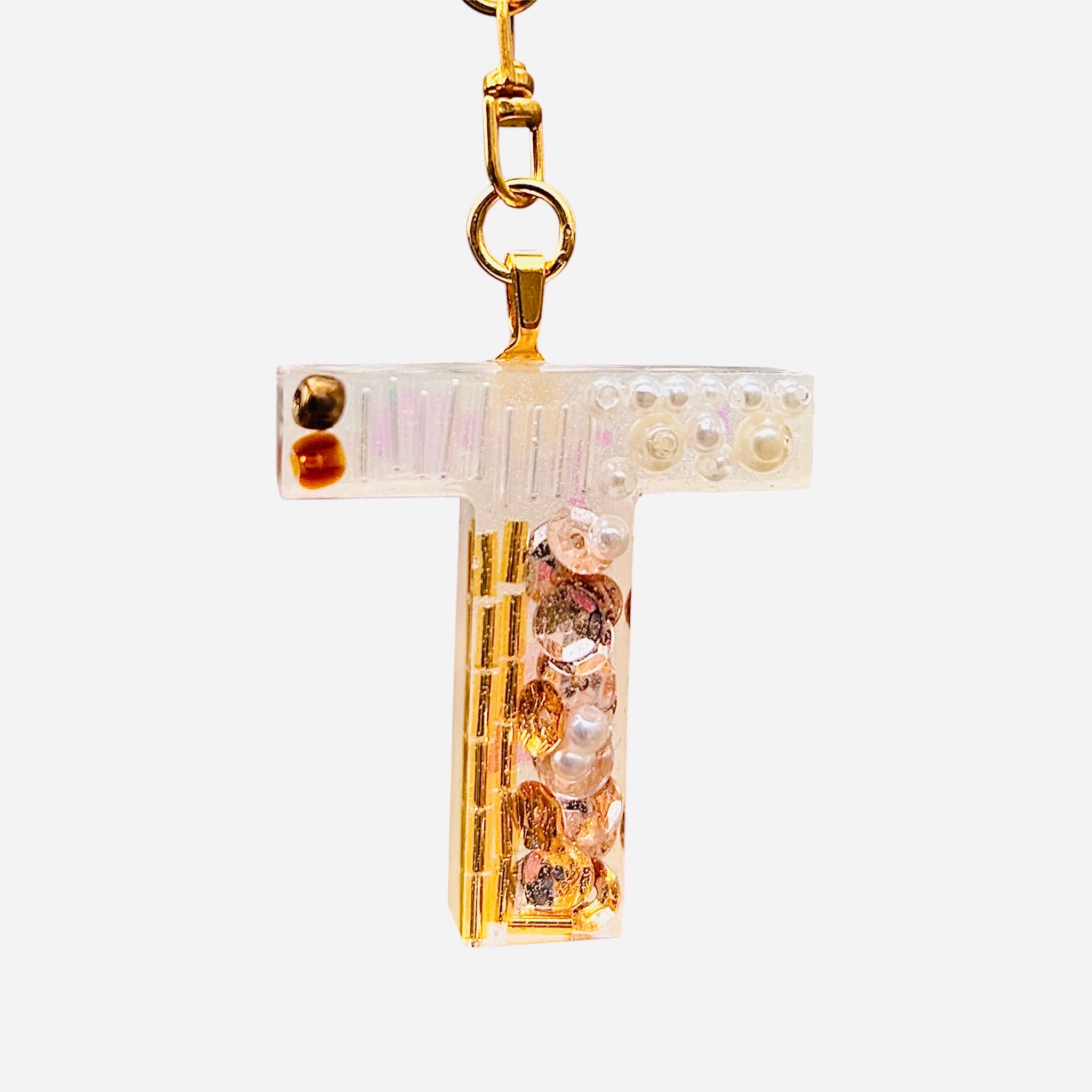 Beaded Key Chain Initial, personalized gift, Mother’s Day gift, bag charm by West Cove
