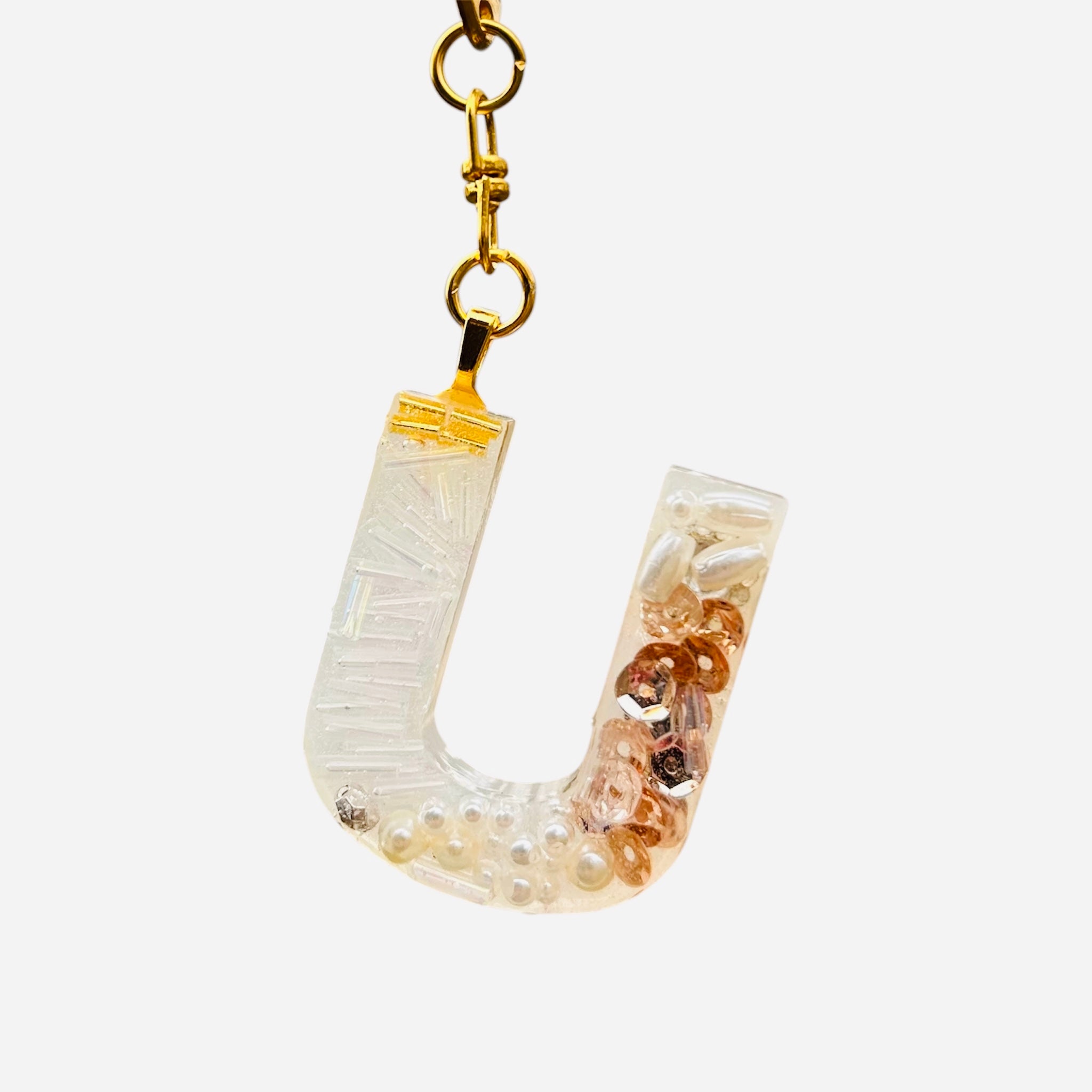 Beaded Key Chain Initial, personalized gift, Mother’s Day gift, bag charm by West Cove