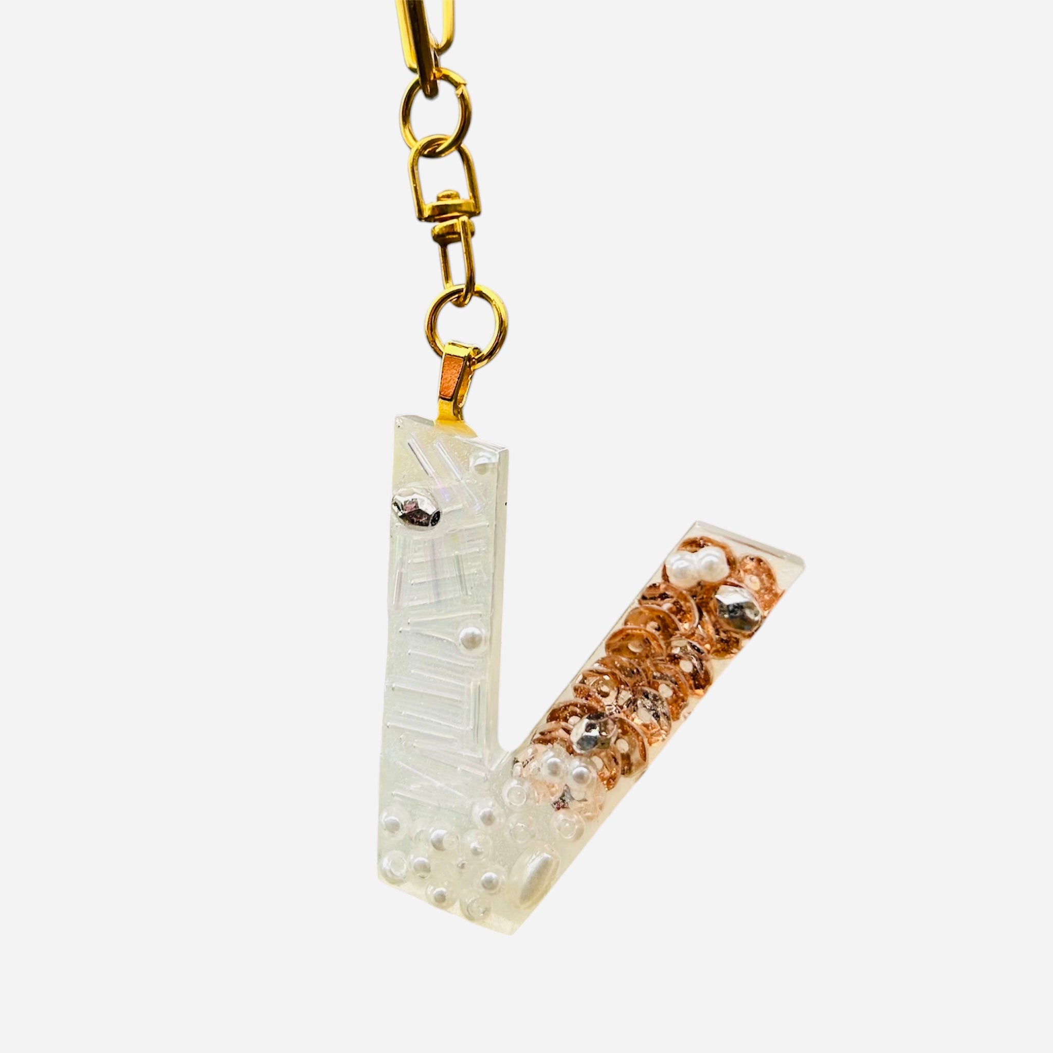 Beaded Key Chain Initial, personalized gift, Mother’s Day gift, bag charm by West Cove