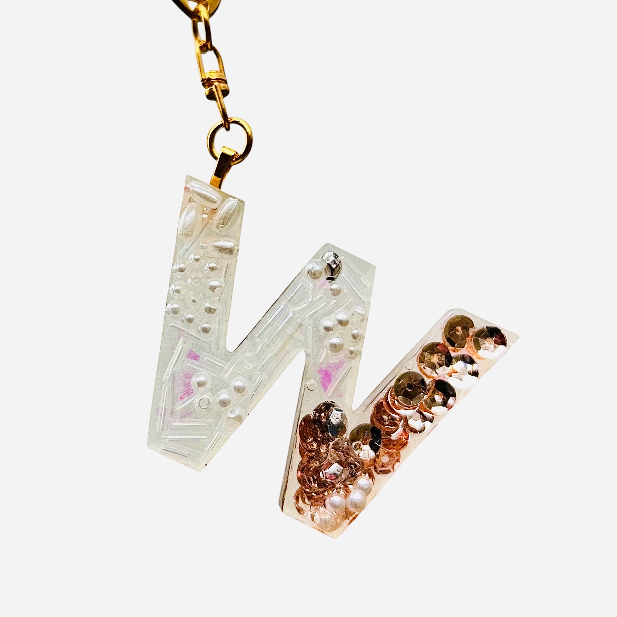 Beaded Key Chain Initial, personalized gift, Mother’s Day gift, bag charm by West Cove
