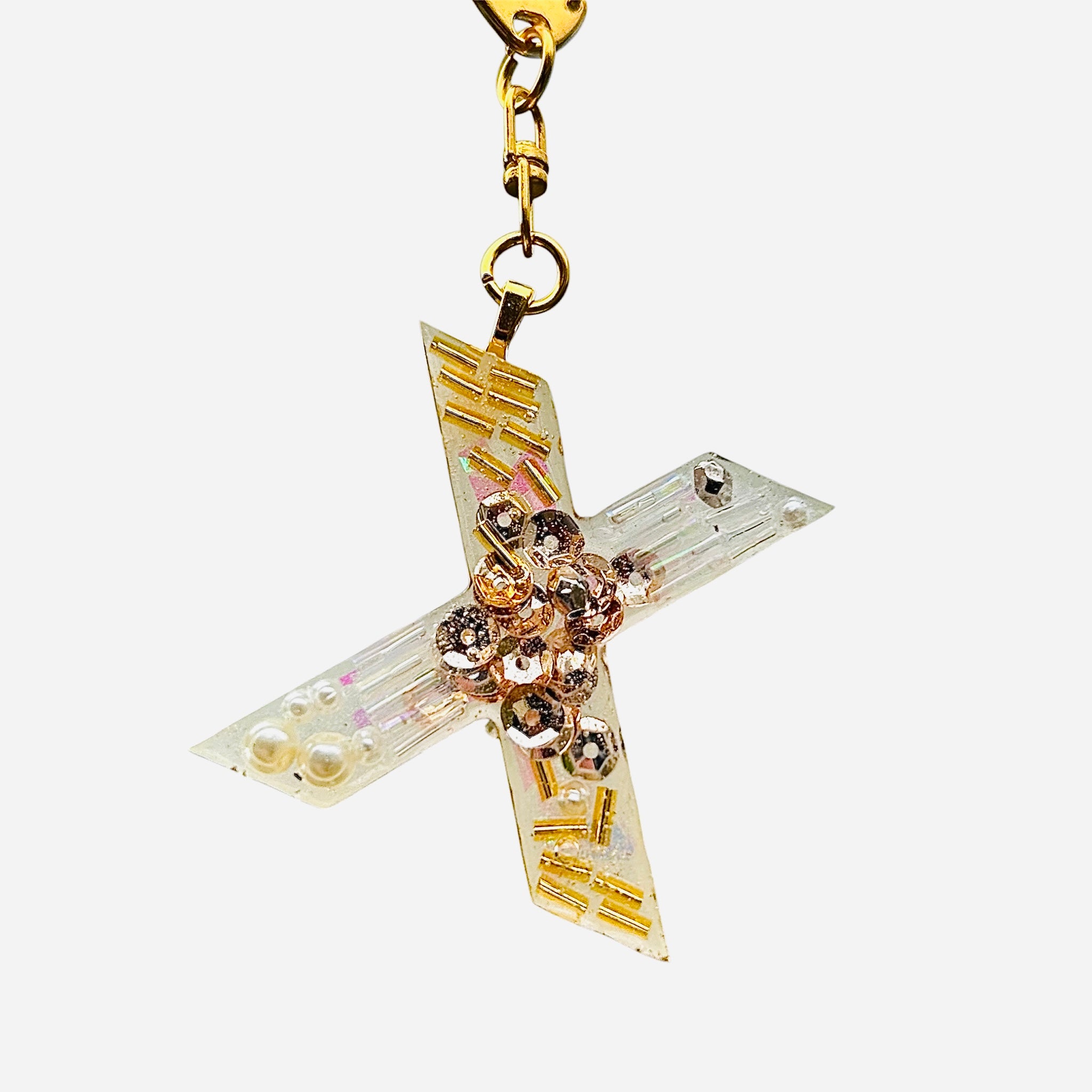 Beaded Key Chain Initial, personalized gift, Mother’s Day gift, bag charm by West Cove