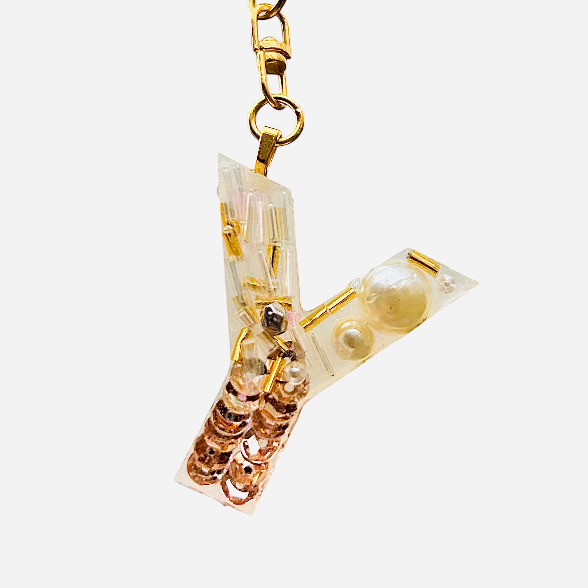 Beaded Key Chain Initial, personalized gift, Mother’s Day gift, bag charm by West Cove