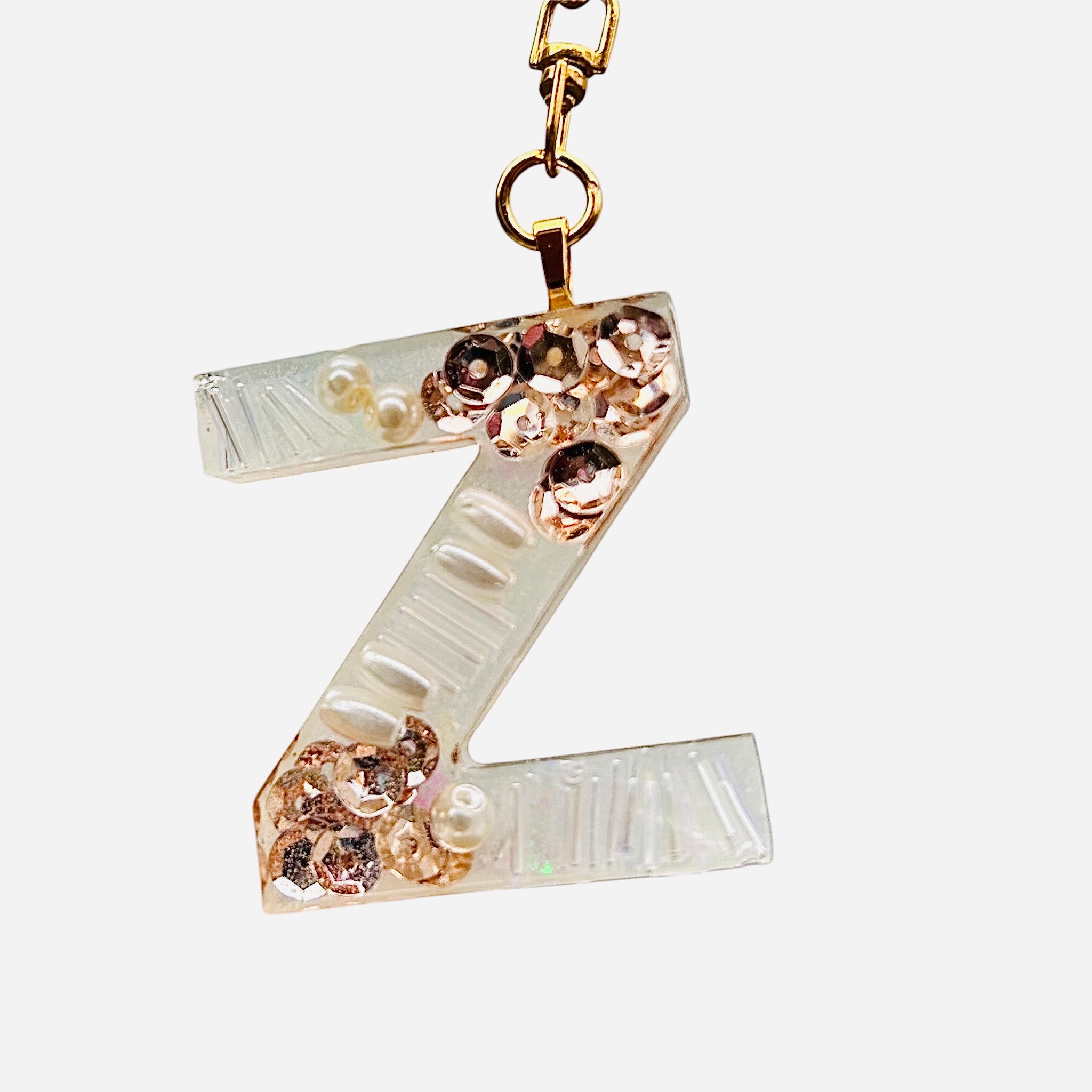 Beaded Key Chain Initial, personalized gift, Mother’s Day gift, bag charm by West Cove
