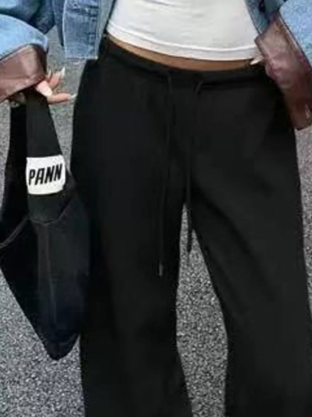 Wide Leg Drawstring Sweatpants by THRIXINE