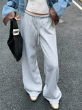 Wide Leg Drawstring Sweatpants by THRIXINE
