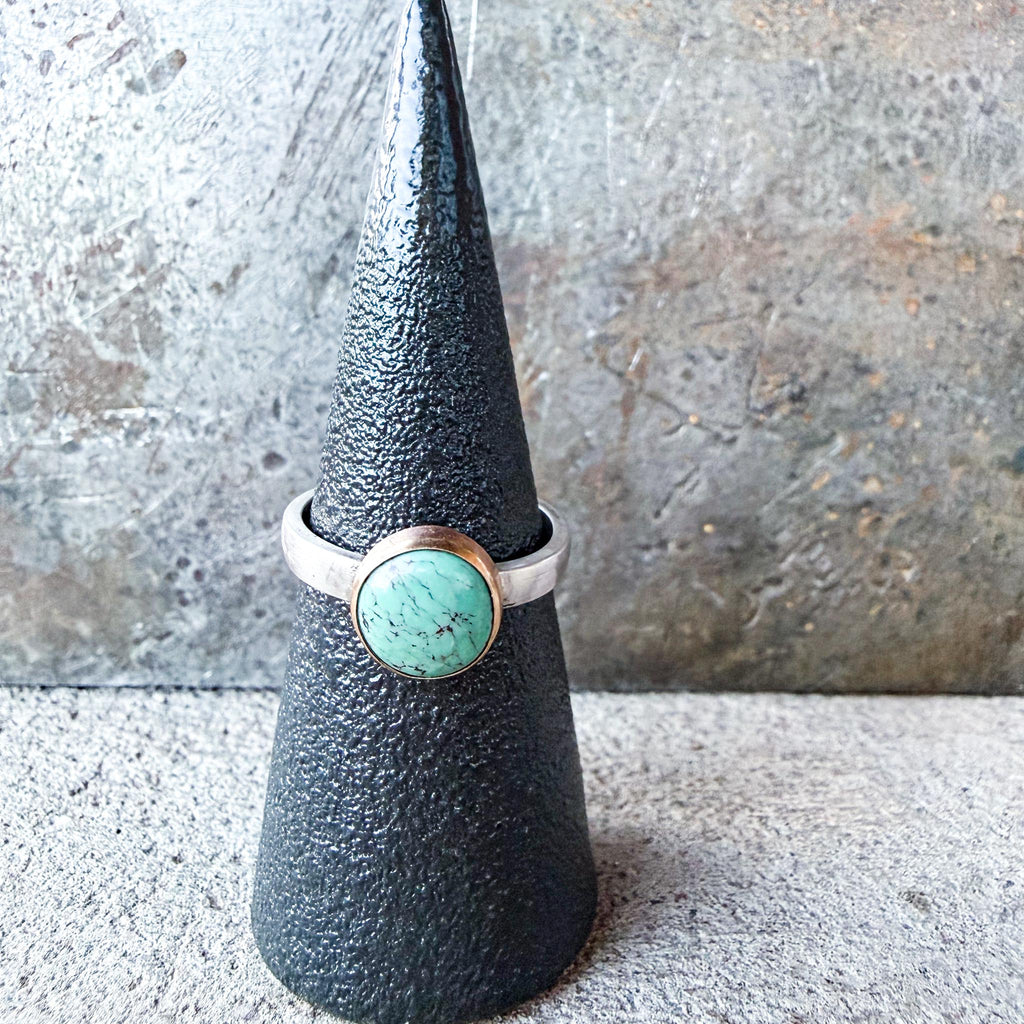 Turquoise Stacking Ring by mend metalworks