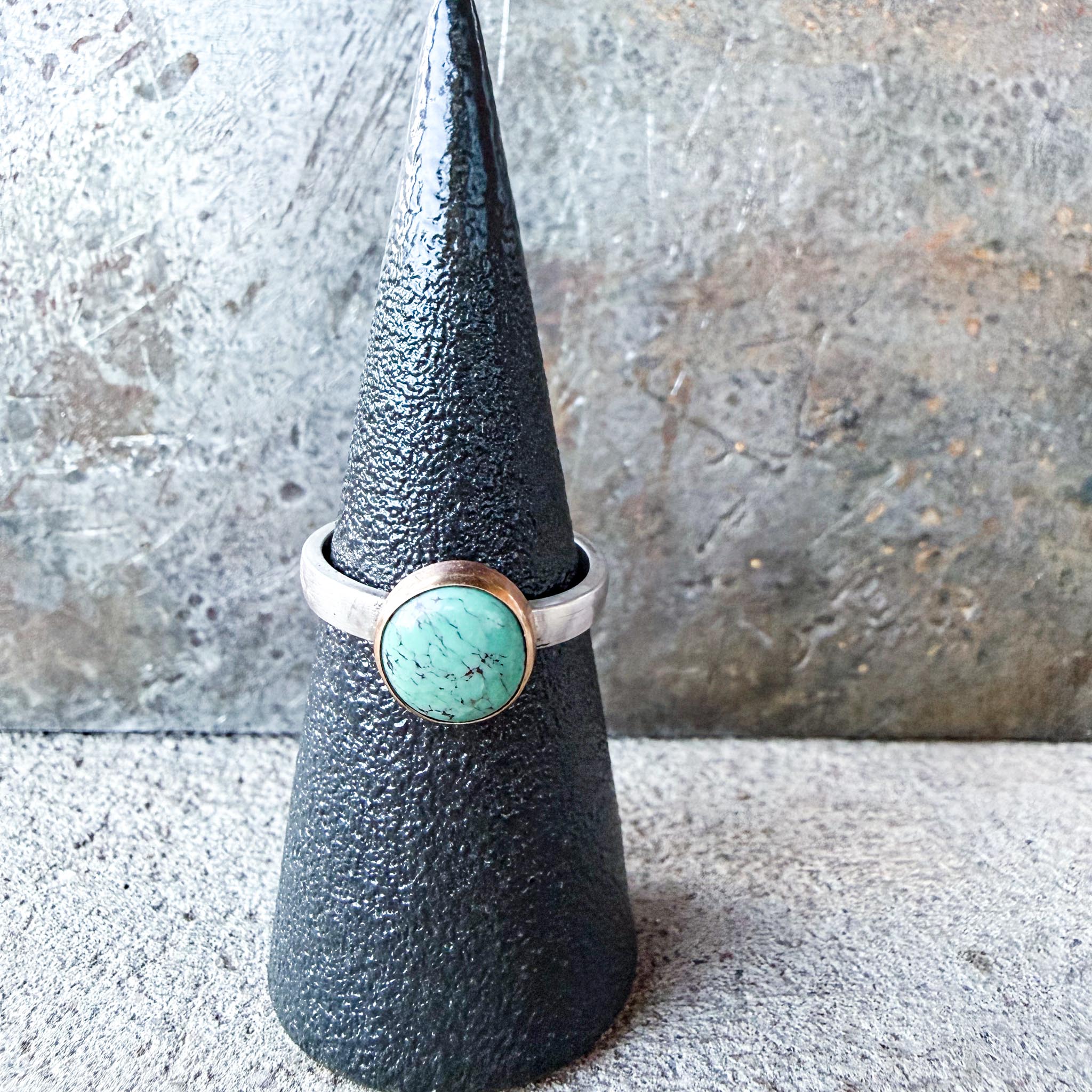 Turquoise Stacking Ring by mend metalworks