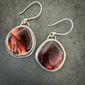 Mookeite Jasper + Sterling Silver Earrings by mend metalworks