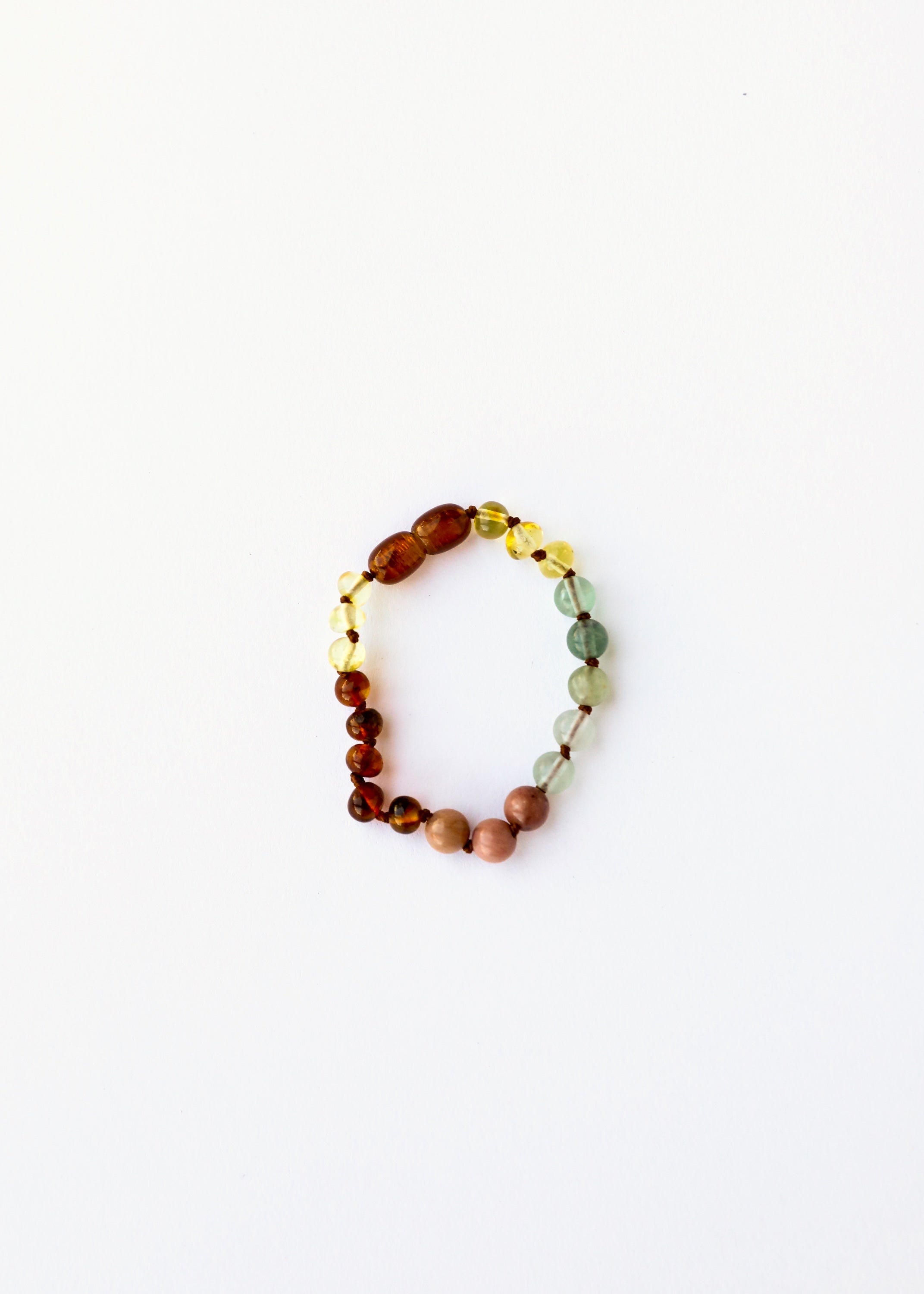 Raw Baltic Sea Amber + Stone Rainbow || Anklet • Bracelet by CanyonLeaf