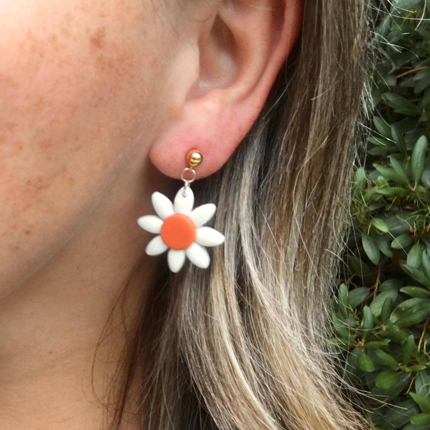 Daisy Polymer Clay Earrings